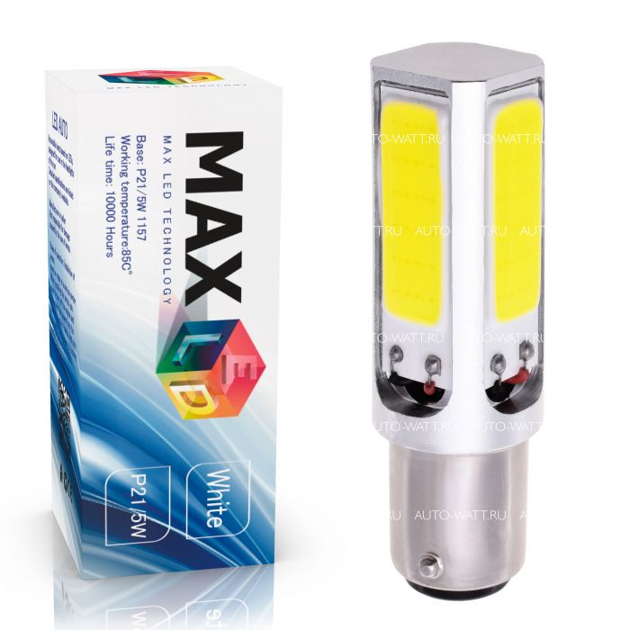 Светодиодная лампа P21/5W 1157 – Max-COB 4Led 8W Белая