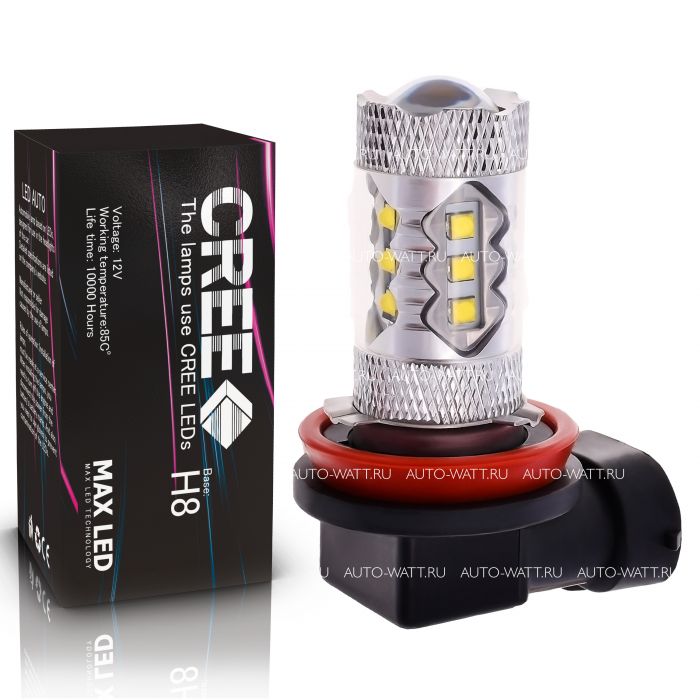 Светодиодная лампа H8 – 16 CREE 80W