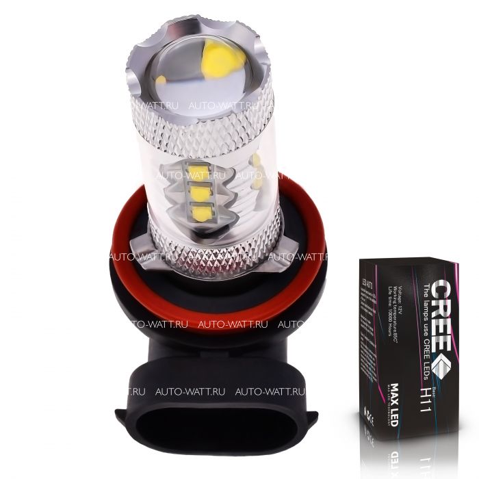 Светодиодная лампа H11 – 16 CREE Линза 80W