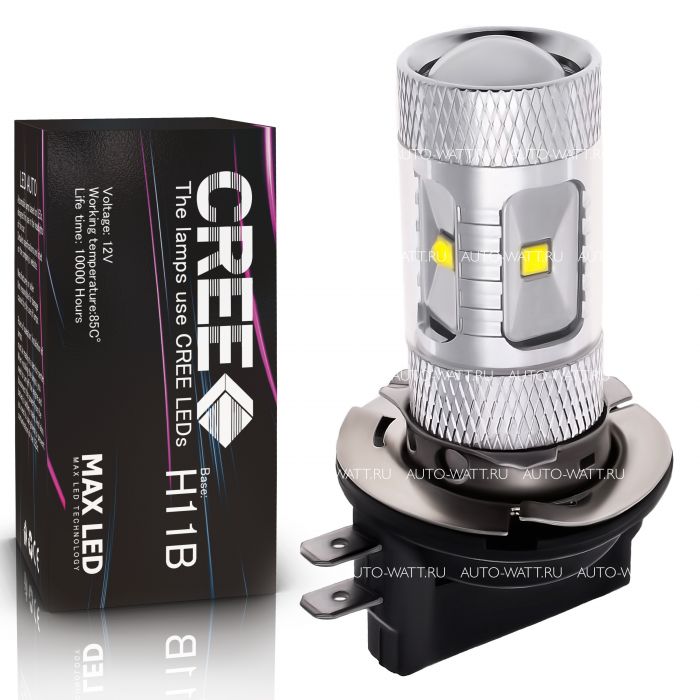 Светодиодная лампа H11B – 6 CREE XB 30W+Линза