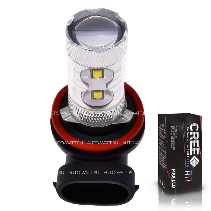 Светодиодная лампа H11 – 10 CREE Линза 50W