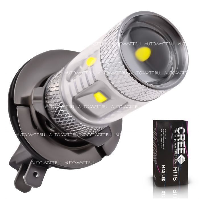 Светодиодная лампа H11B – 6 CREE XB 30W+Линза