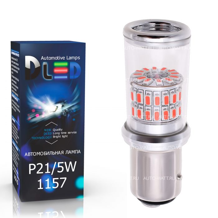 Светодиодная лампа P21/5W 1157 – 48 SMD3014 9W Красная