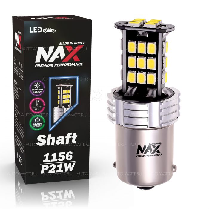 Светодиодная лампа P21W 1156 – NAX Shaft 15W Белая (1шт)