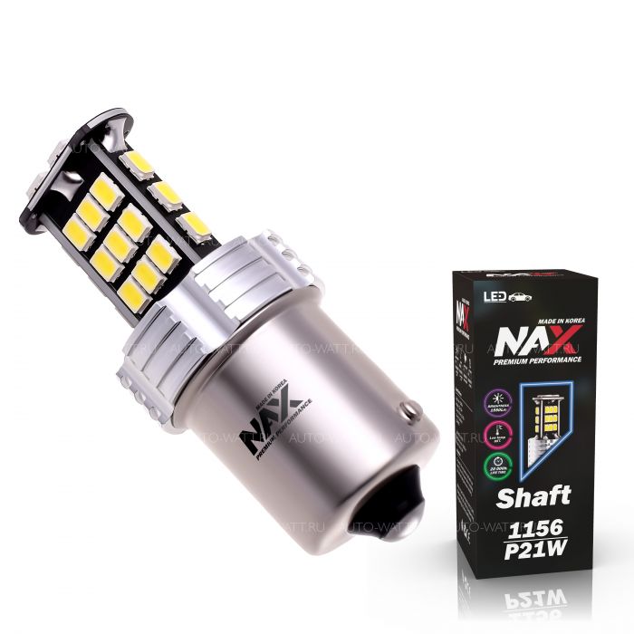 Светодиодная лампа P21W 1156 – NAX Shaft 15W Белая (1шт)