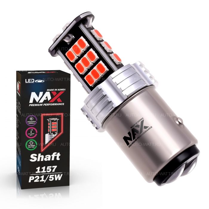 Светодиодная лампа P21/5W 1157 – NAX Shaft 15W Красная (1шт)