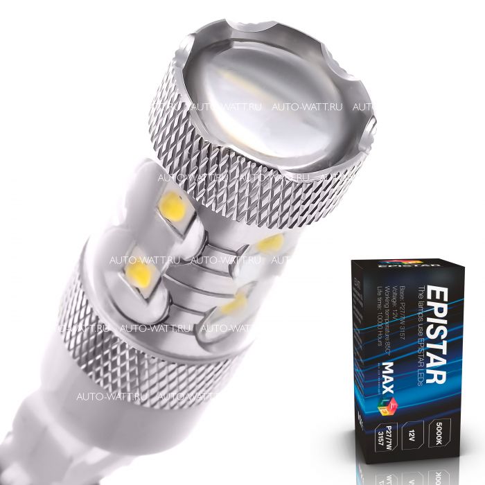 Светодиодная лампа P27/7W 3157 – 10 EPISTAR 50W Белая