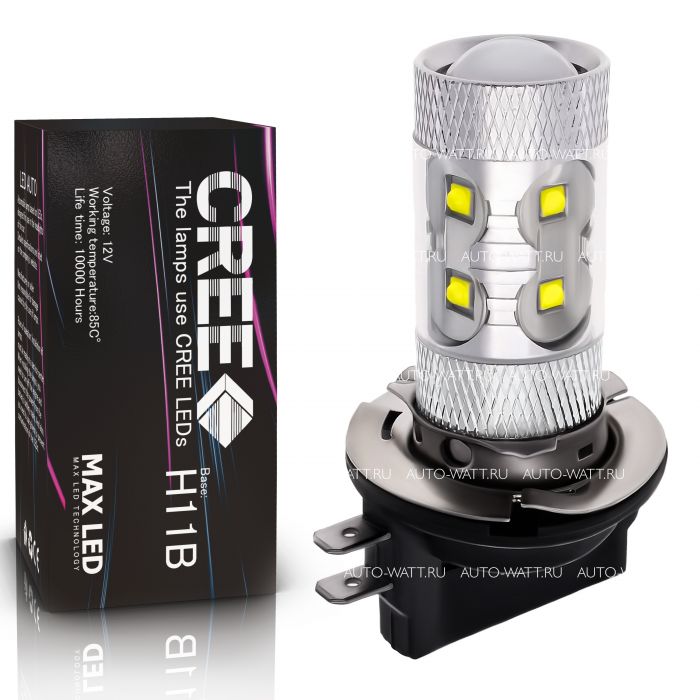 Светодиодная лампа H11B – 10 CREE 50W Линза
