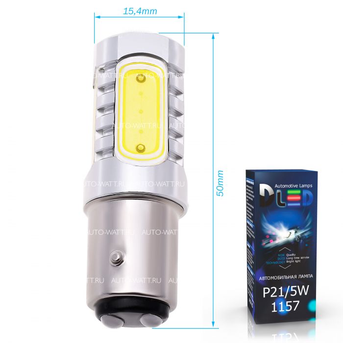 Светодиодная лампа P21/5W 1157 – 4 High-Power 6W Белая