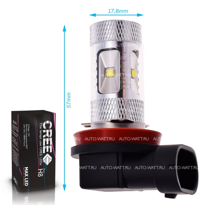 Светодиодная лампа H8 – 6 CREE XB 30W