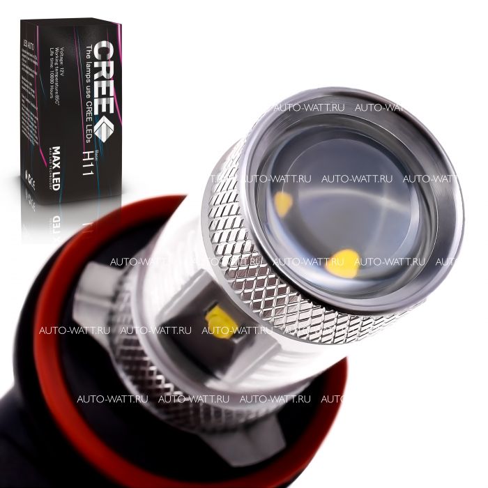 Светодиодная лампа H11 – 6 CREE XB Линза 30W