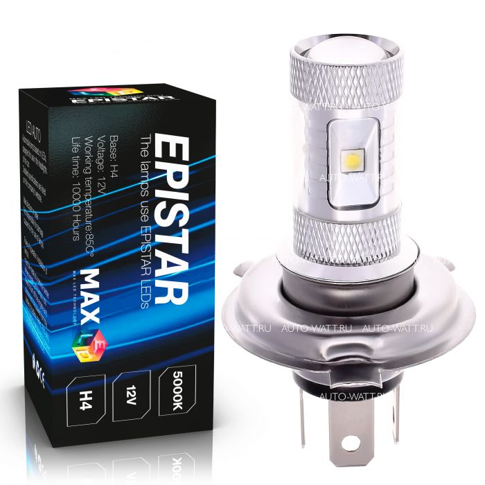 Светодиодная лампа H4 – 6 EPISTAR Линза 30W