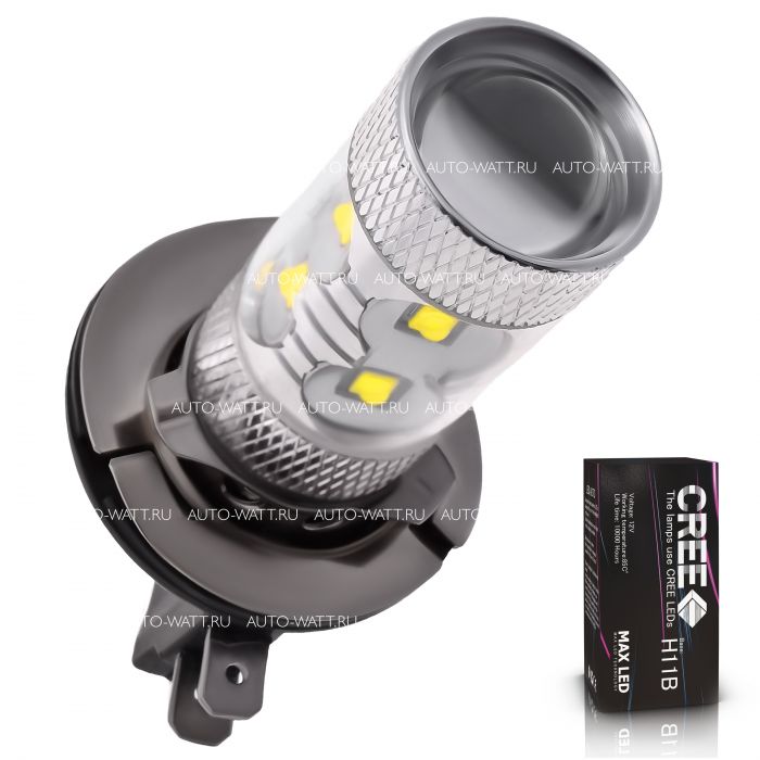 Светодиодная лампа H11B – 10 CREE 50W Линза