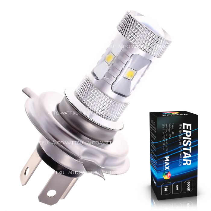 Светодиодная лампа H4 – 6 EPISTAR Линза 30W