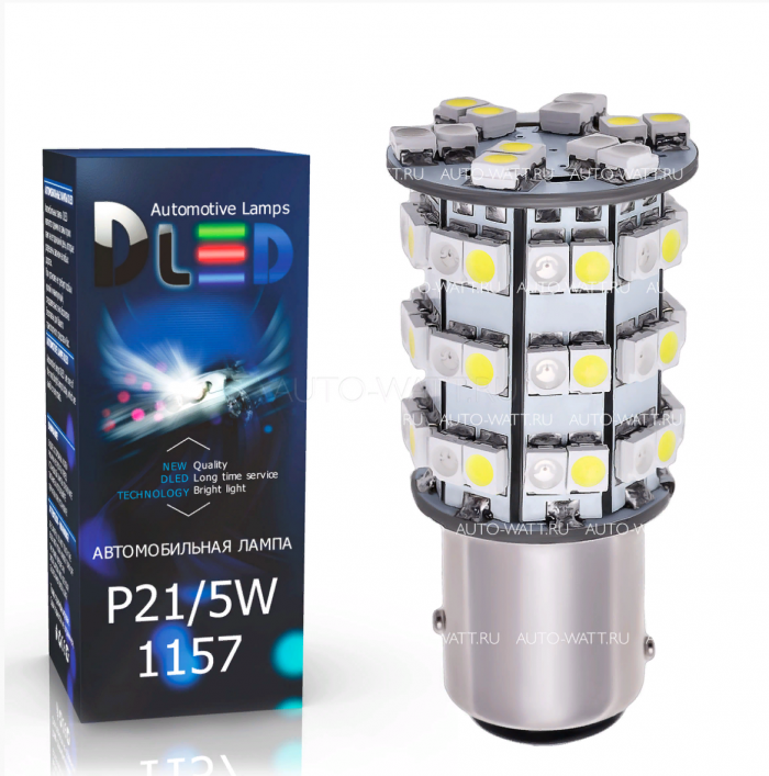 Светодиодная лампа P21/5W 1157 – 60 SMD3528 4.2W Белый-Жёлтый