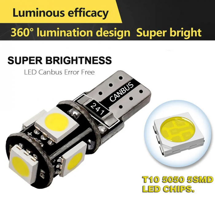 Светодиодная лампа T10 W5W – 5 SMD5050 2W Обманка
