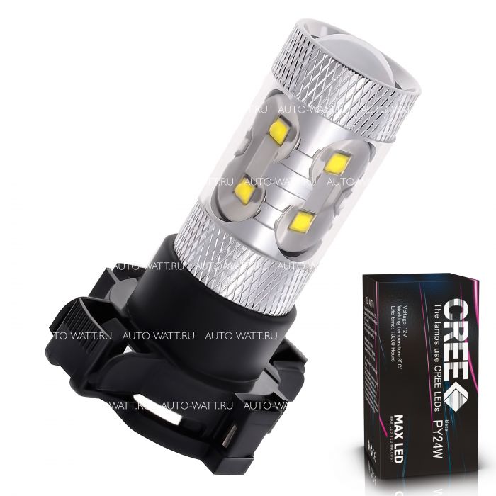 Светодиодная лампа PY24W – 10 CREE 50W Линза