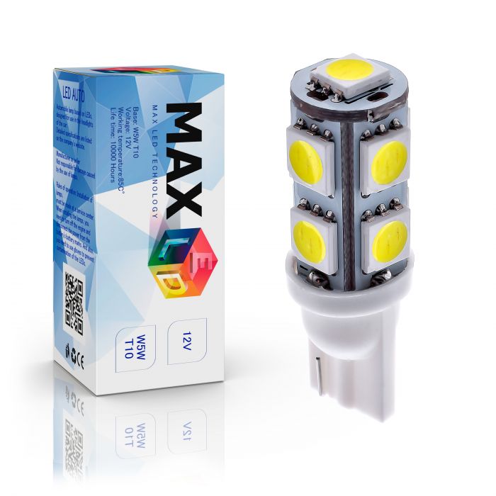 Светодиодная лампа T10 W5W – 9 SMD5050 2.16W Белая
