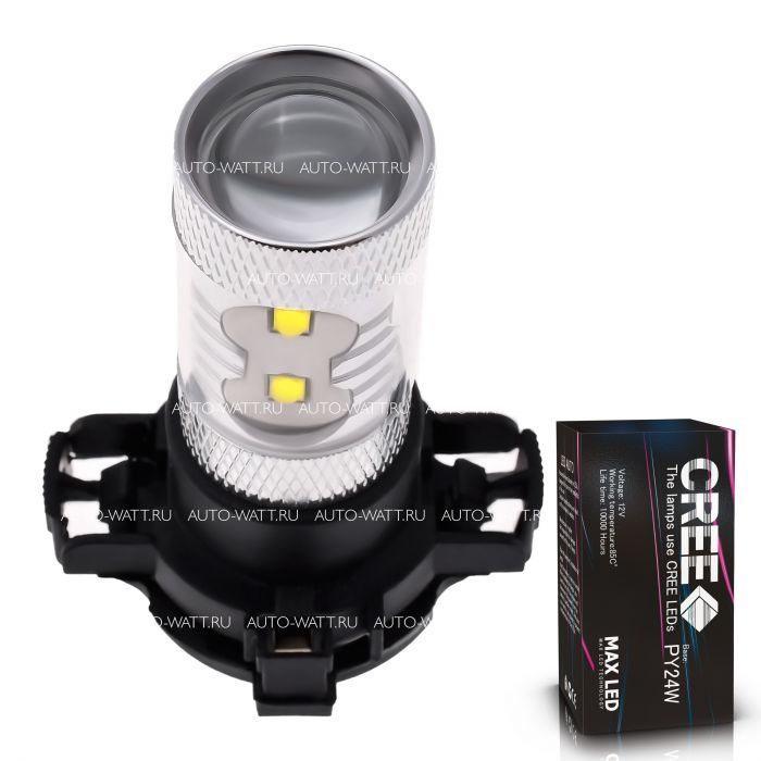 Светодиодная лампа PY24W – 10 CREE 50W Линза
