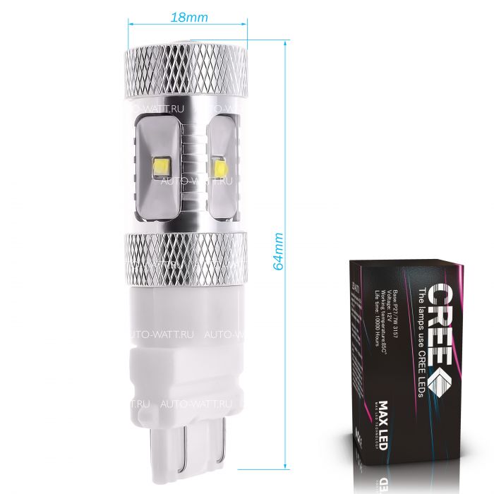 Светодиодная лампа P27/7W 3157 – 6 CREE XB 30W Белая