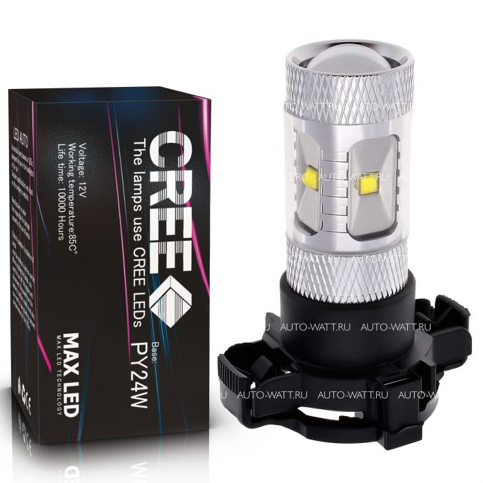Светодиодная лампа PY24W – 6 CREE XB 30W Линза