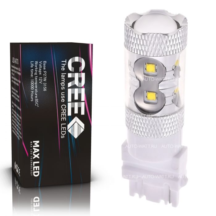 Светодиодная лампа P27W 3156 – 10 CREE 50W Белая