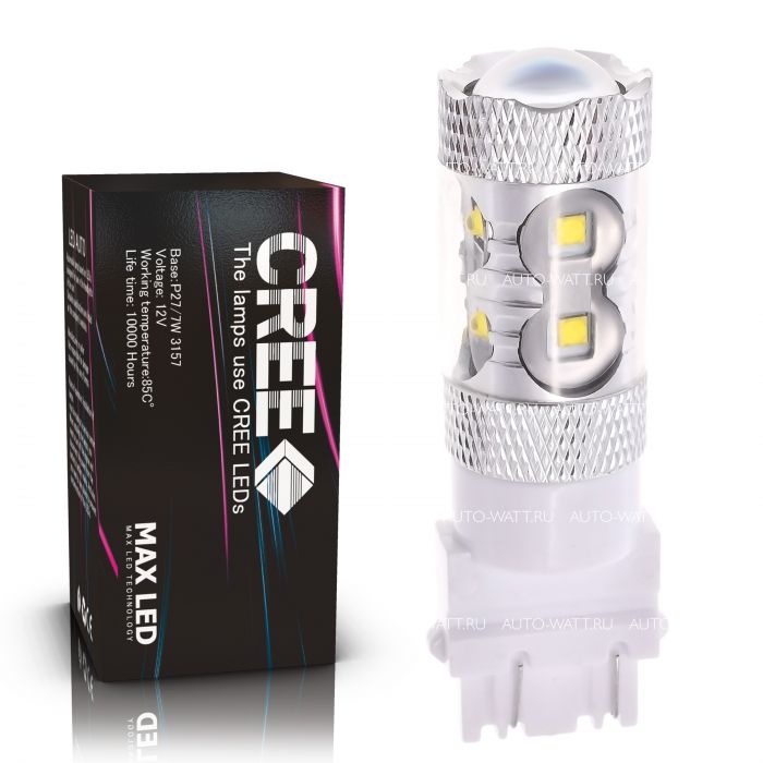 Светодиодная лампа P27/7W 3157 – 10 CREE 50W Белая