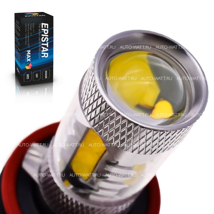Светодиодная лампа H11 – 16 EPISTAR Линза 80W