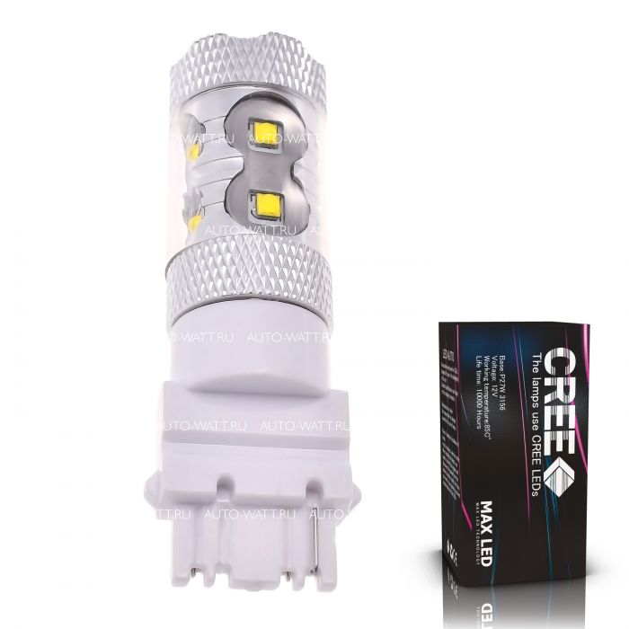Светодиодная лампа P27W 3156 – 10 CREE 50W Белая