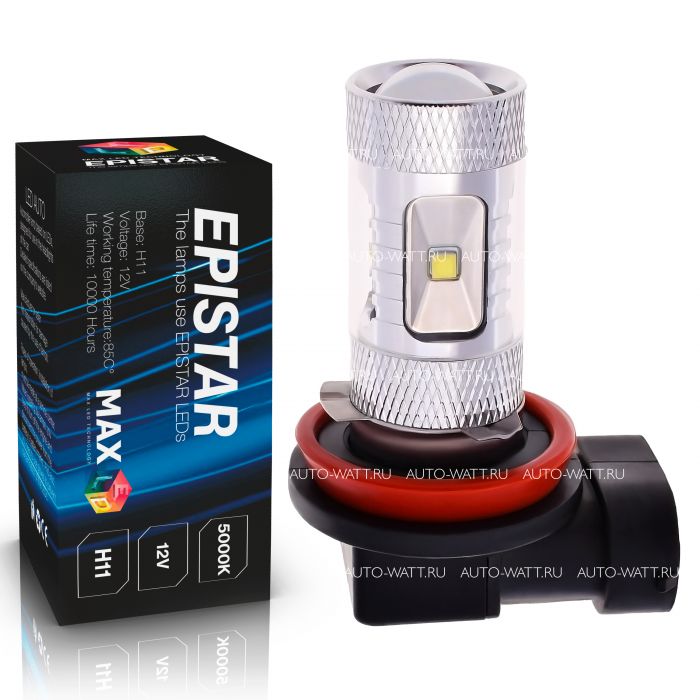 Светодиодная лампа H11 – 6 EPISTAR Линза 30W