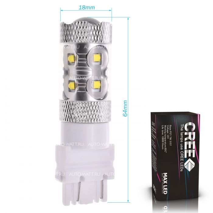 Светодиодная лампа P27/7W 3157 – 10 CREE 50W Белая