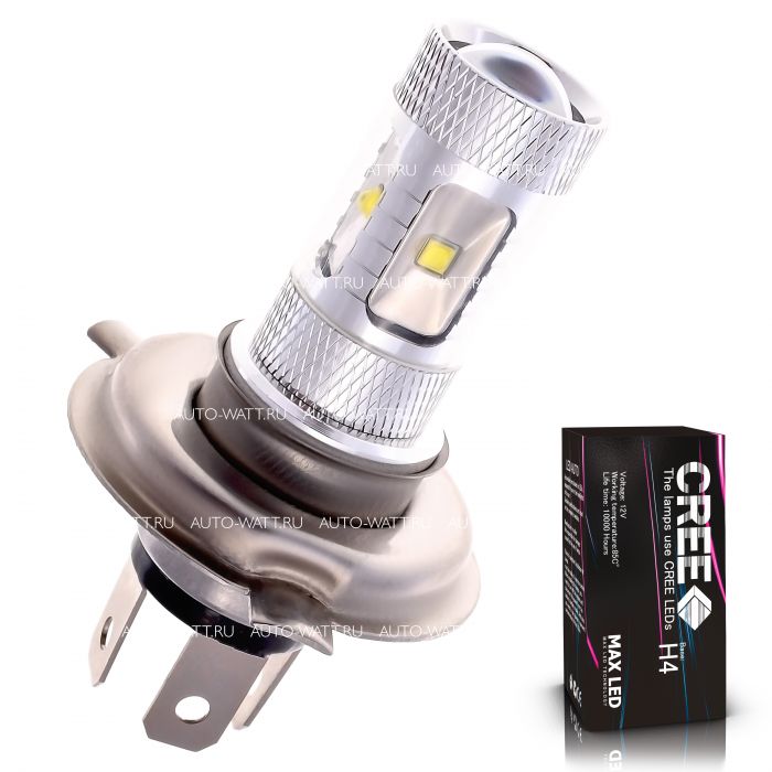 Светодиодная лампа H4 – 6 CREE XB Линза 30W