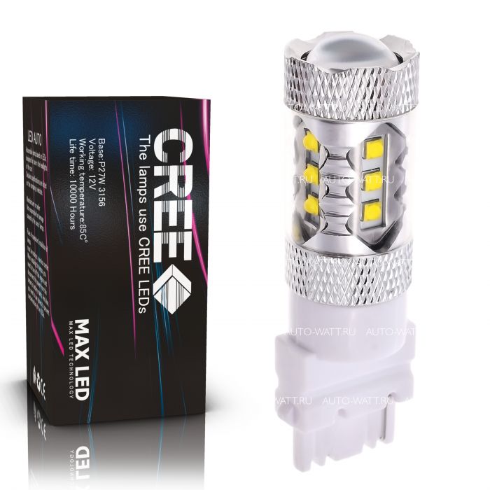 Светодиодная лампа P27W 3156 – 16 CREE 80W Белая