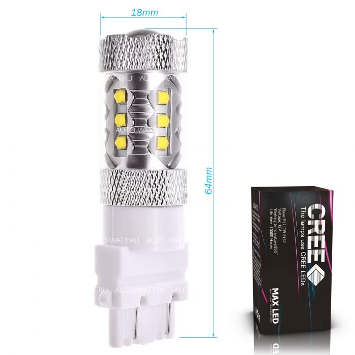 Светодиодная лампа P27/7W 3157 – 16 CREE 80W Белая