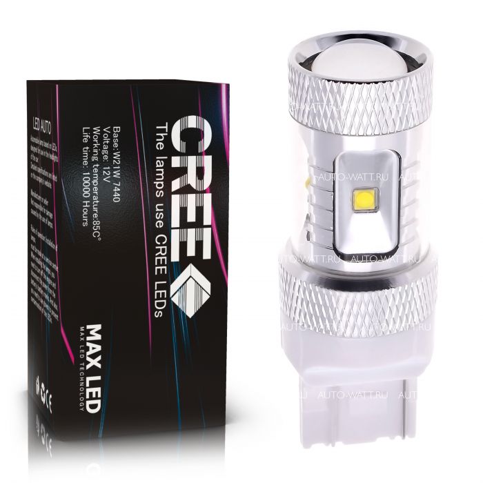 Светодиодная лампа W21W 7440 – 6 CREE XB 30W Белая