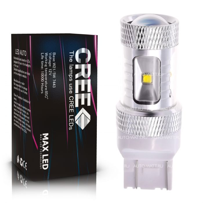 Светодиодная лампа W21/5W 7443 – 6 CREE XB 30W Белая