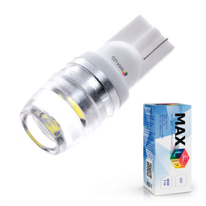 Светодиодная лампа T10 W5W – Max-5730 1,5W Линза 360 Белая