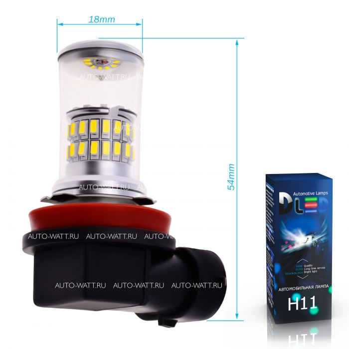 Светодиодная лампа H11 – 48 SMD3014 9W