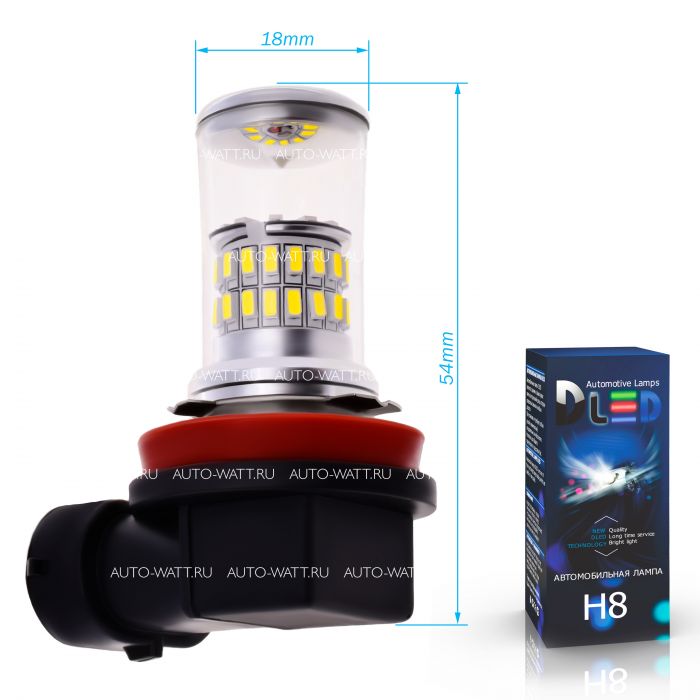 Светодиодная лампа H8 – 48 SMD3014 9W