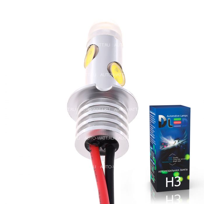 Светодиодная лампа H3 – 4 High-Power + Линза Aluminium 6W