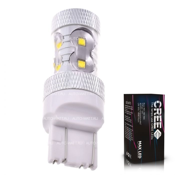 Светодиодная лампа W21/5W 7443 – 10 CREE 50W Белая