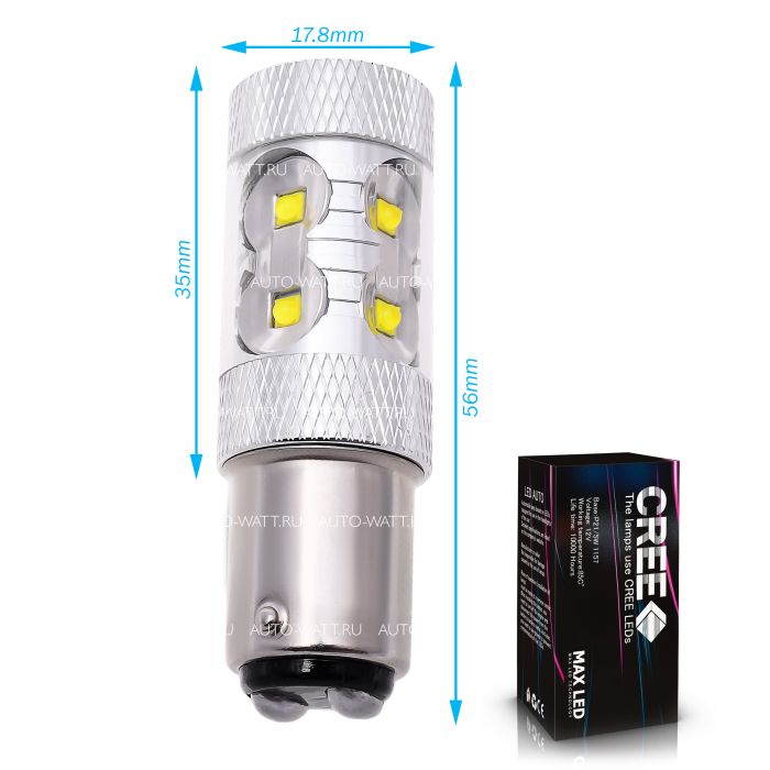 Светодиодная лампа P21/5W 1157 – 10 CREE 50W Белая