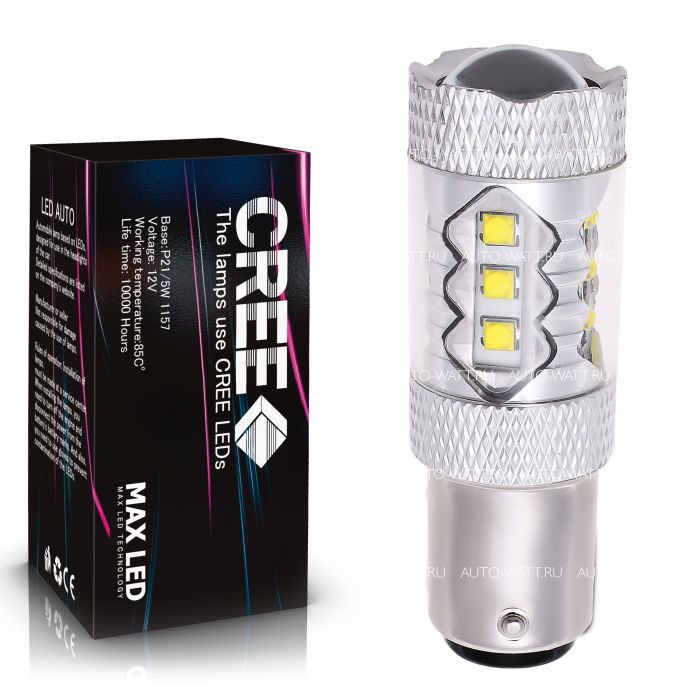 Светодиодная лампа P21/5W 1157 – 16 CREE 80W Белая