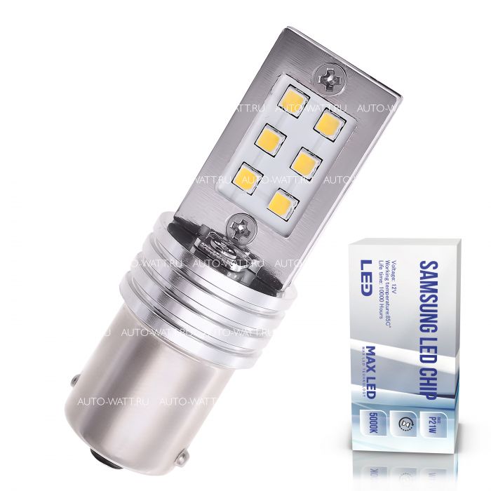 Светодиодная лампа P21W 1156 – Max-Samsung Chip 12W Белая