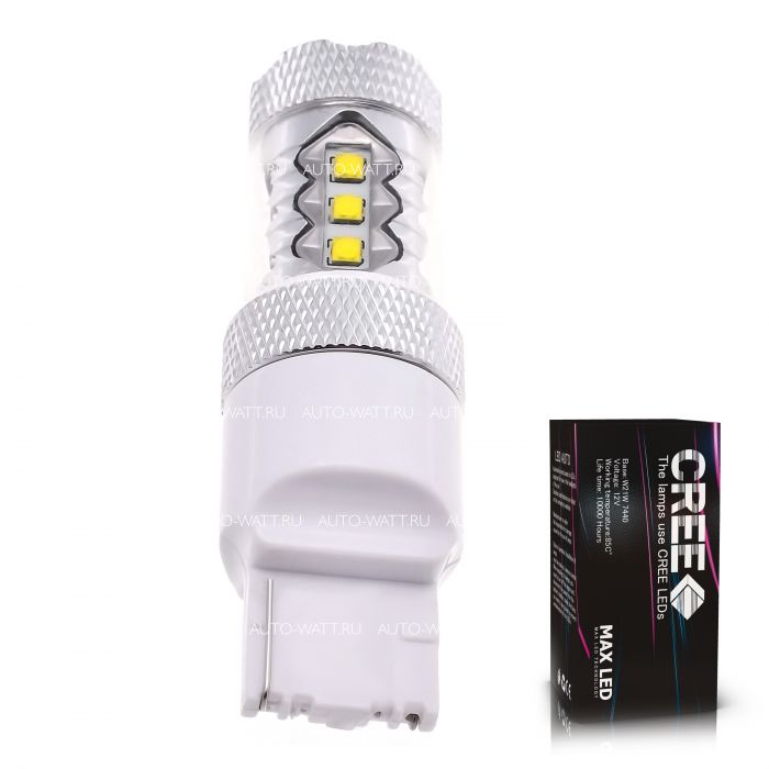 Светодиодная лампа W21W 7440 – 16 CREE 80W Белая