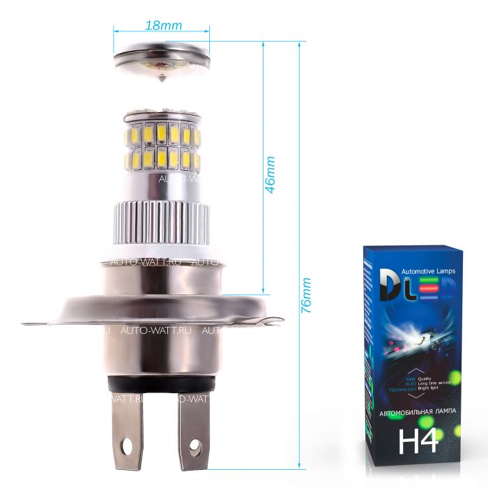Светодиодная лампа H4 – 48 SMD3014 9W
