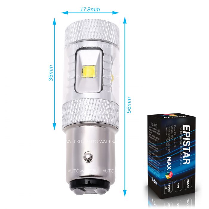 Светодиодная лампа P21/5W 1157 – 6 EPISTAR 30W Белая