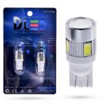 Светодиодная лампа T10 W5W – 6 SMD5630 2.4W+Линза