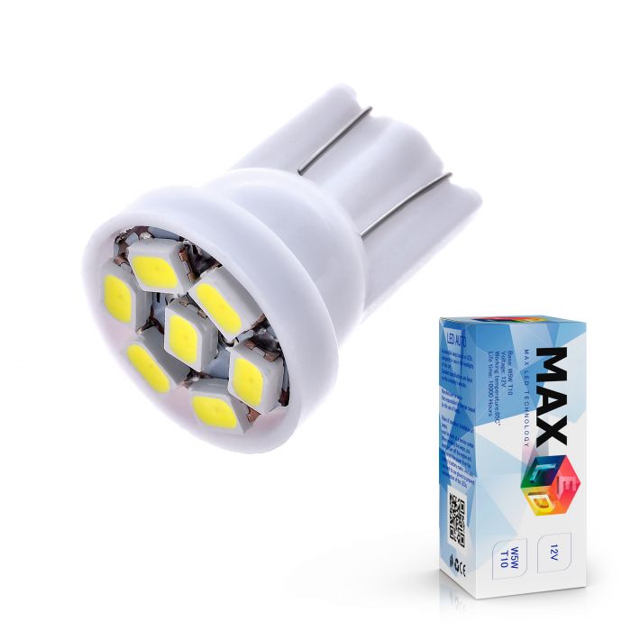 Светодиодная лампа T10 W5W – Max-2820 7Led 0.7W Белая