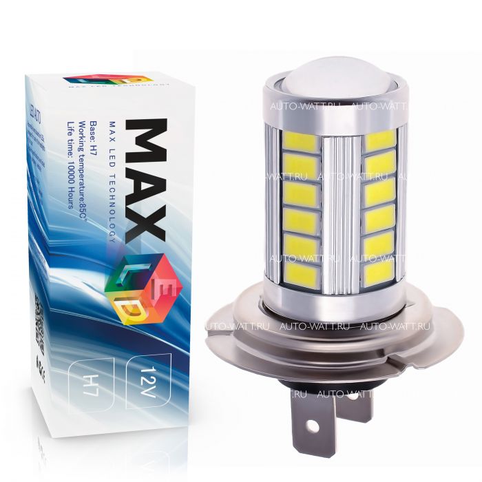 Светодиодная лампа H7 – Max-Road 33Led Линза 13W